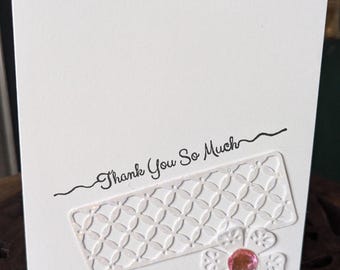 7x5 Inch Thank You Card. Clean And Simple. Hand Made.