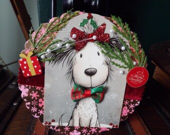 Hand Made 6x6 Inch Circular Rocker Christmas Card