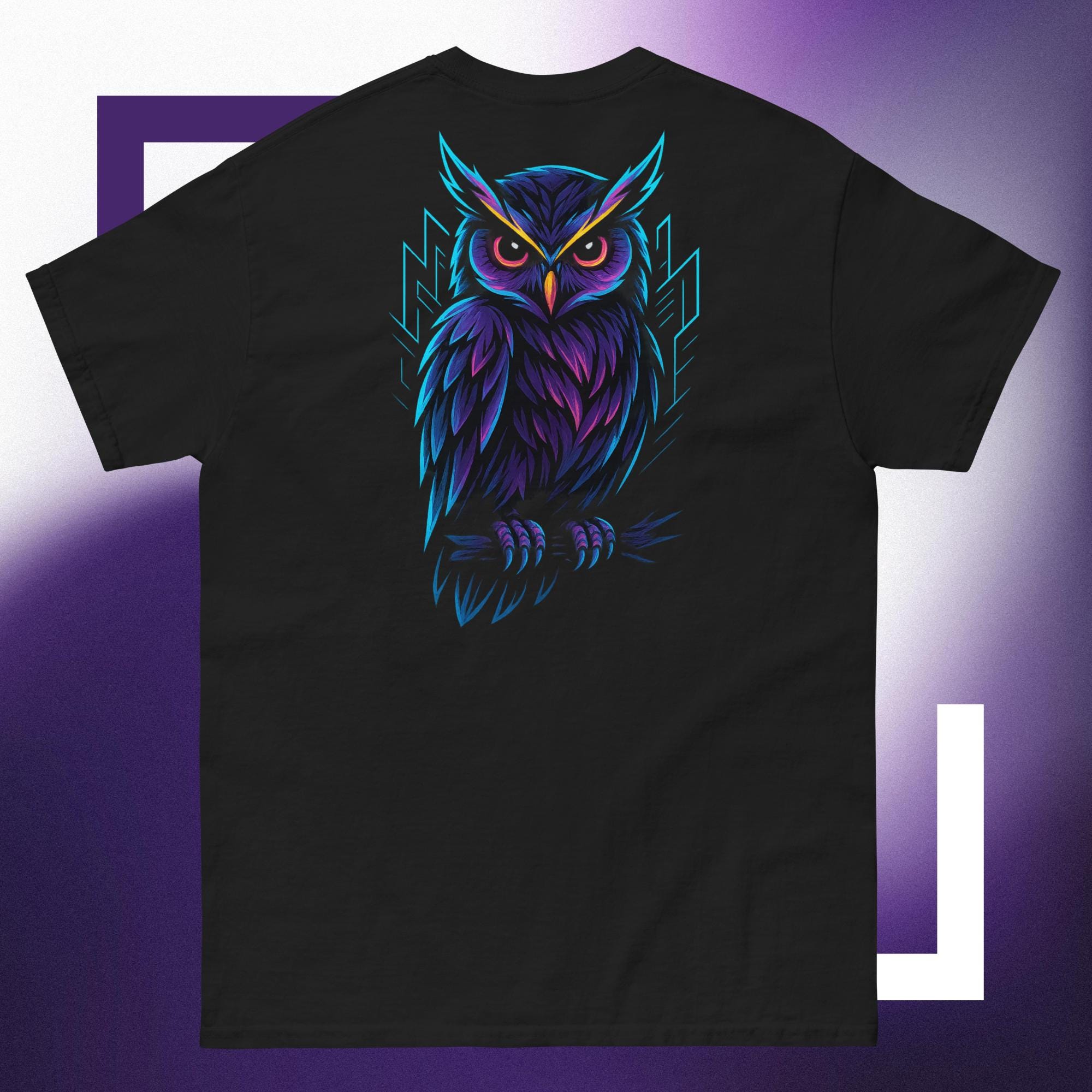 Neon Owl Graphic T-Shirt | Cyberpunk Streetwear Fashion Top