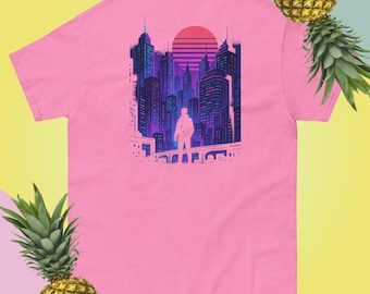 Futuristische neonstad T-shirt | Vaporwave cyberpunk-shirt met print
