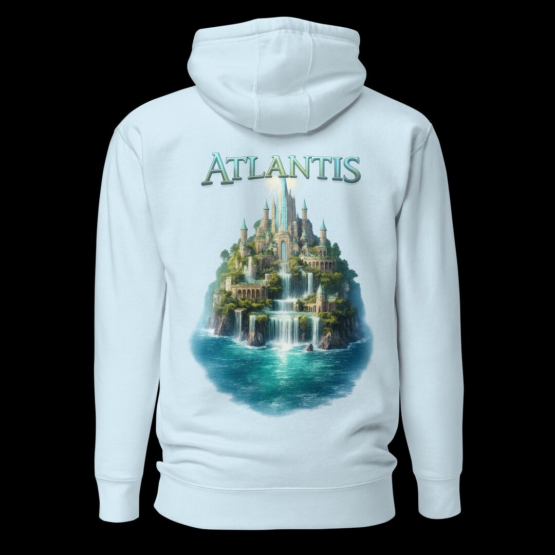 Atlantis Lost City Hoodie | Mythical Ocean Kingdom Art Hoodie | Fantasy ...