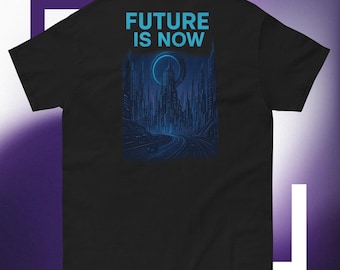 Neon Future Skyline-T-shirt: Cyberpunk City-T-shirt