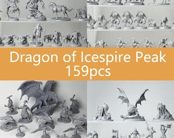 159-teiliges D&D DoIP Minis Drachen des Eisgipfels Komplettes Abenteuer Monster Miniaturen RPG Tabletop Miniaturen Set 28 mm Maßstab