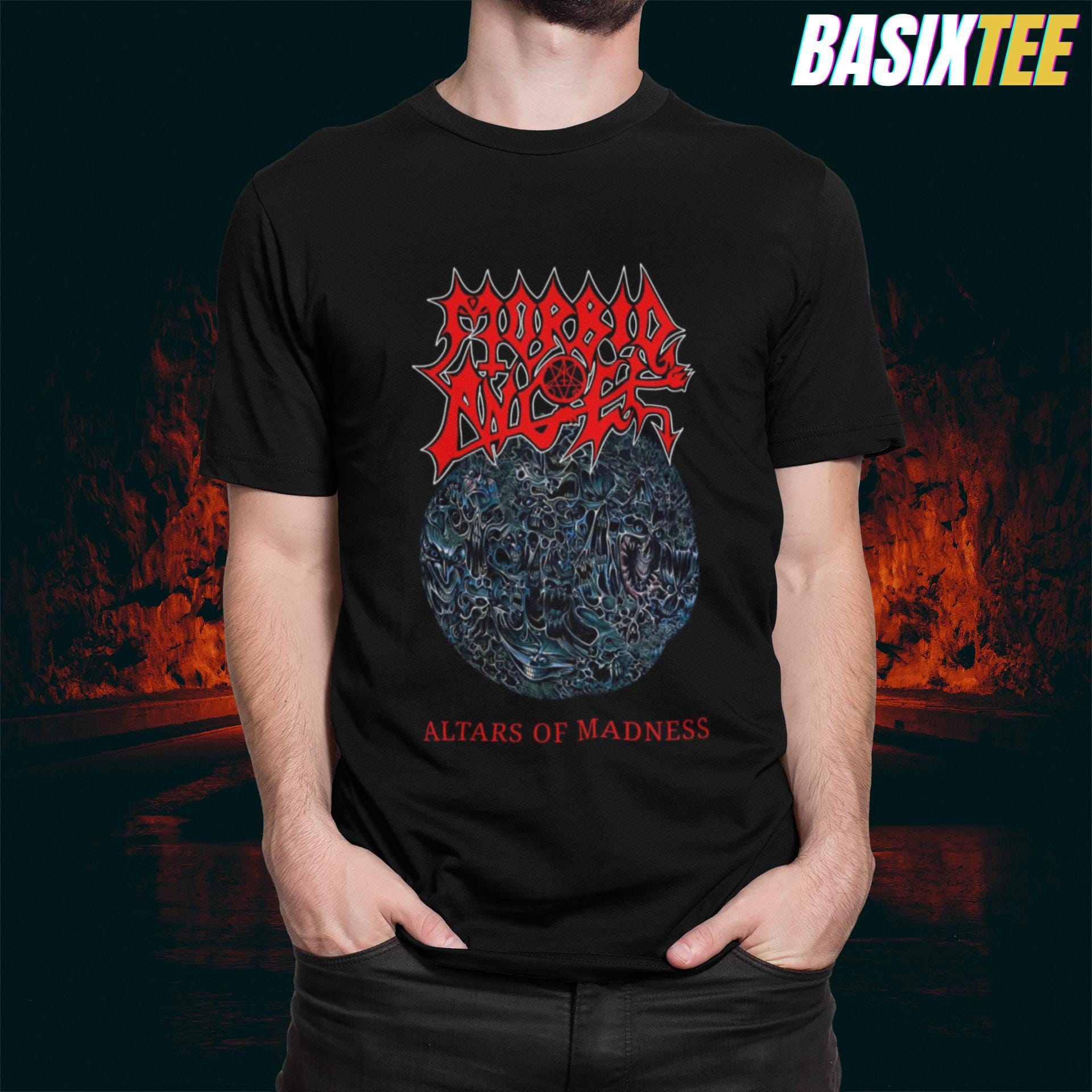 T-shirt Hellfest 2013 Vintage – Taille L – Kiss, Asphyx, Morbid Angel, Danzig