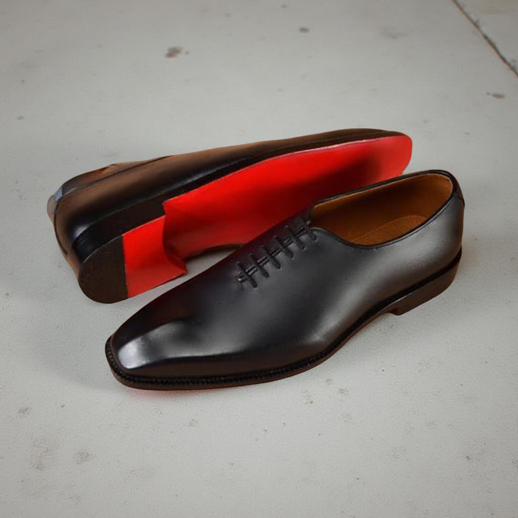 Red Bottom Christian Louboutin’s Brown Leather Men\'s Dress Shoes Buy Christian Louboutin Brown Leather Lace Up Dress Shoes  main image 4