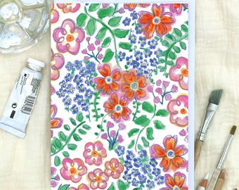 Greeting Card: Loose Watercolor Floral Illustration