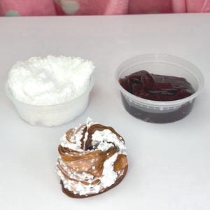 Mini Mixing Kit— 8oz Chocolate Sauce + Marshmallow Fluff— 2 Affordable Slimes to Mix— Amazing gift Kit – DIY Dessert Scented Sensory Toy
