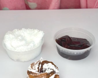 Mini Mixing Kit— Chocolate Sauce + Marshmallow Fluff— 2 8oz Affordable Slimes to Mix— Amazing gift Kit – DIY Dessert Scented Sensory Toy