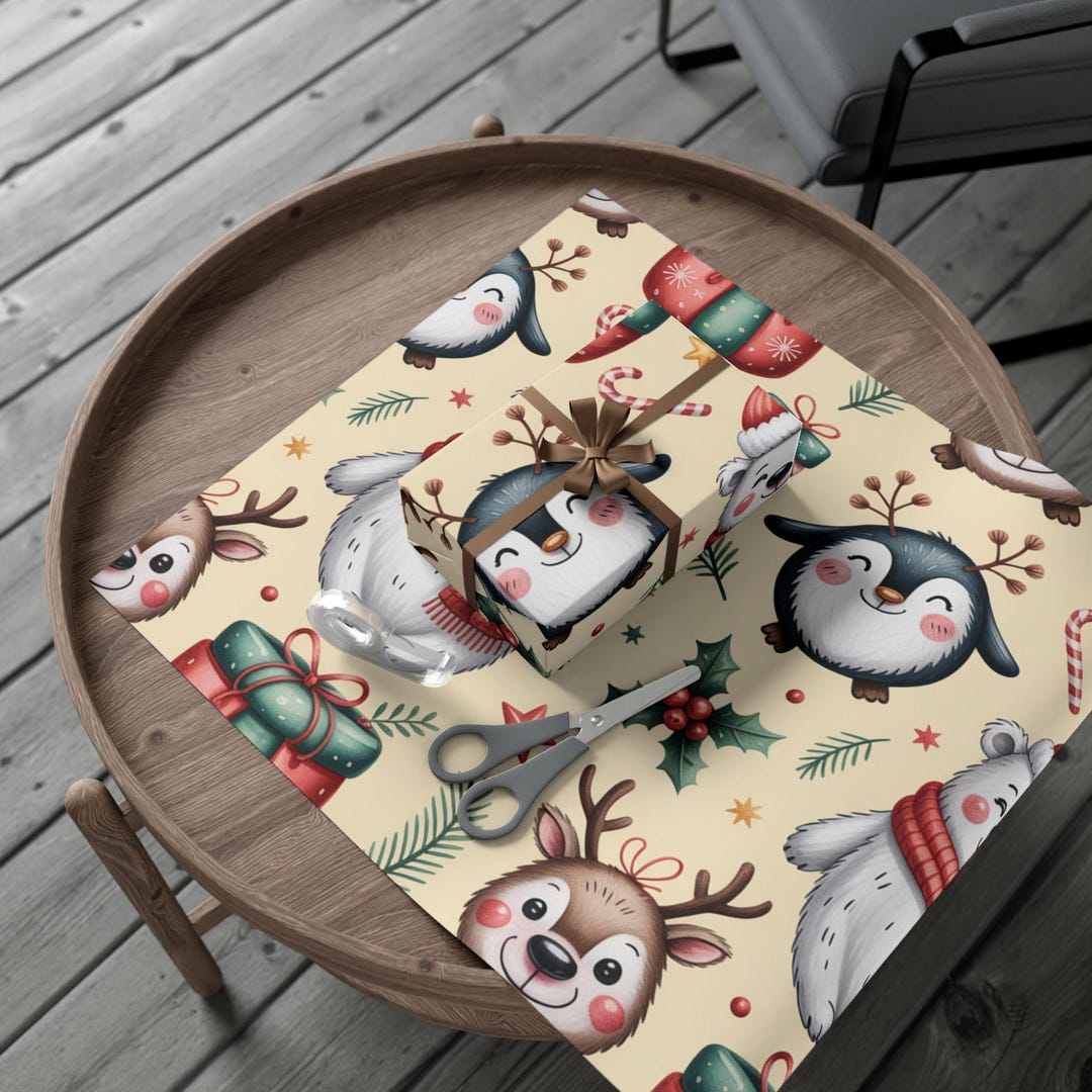 Festive Gift Wrap Paper, Holiday Wrapping Paper, Christmas Gift Wrap ...