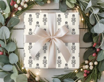 Luxus Creme Nussknacker Geschenkpapier Nussknacker Paket Elegante Weihnachtsgeschenkverpackung