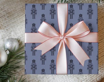Luxury Navy Blue Nutcracker Christmas Wrapping Paper Nutcracker Suite Elegant Gift Wrap