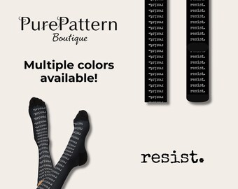 Retro widerstehen Text Socken, Unisex, Aktivist Geschenk, Socken für Menschenrechtaussage, Empowerment Retro Schrift Socken Feminismus Geschenk