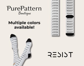 Moderne widerstehen Text Socken, Unisex, Aktivist Geschenk, Socken für Menschenrechtaussagen, Empowerment Retro Schrift Socken Feminismus Geschenk