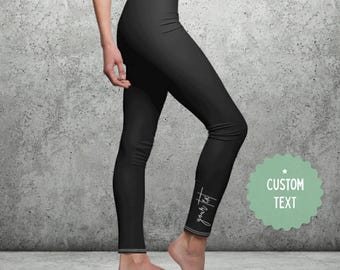 Leggings con texto personalizado, pantalones de yoga personalizados, añade tu nombre, cita o mensaje, regalo personalizado para ella, crea tus propios leggings