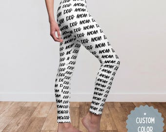 Leggings personalizados para mamás perrunas, regalo para amantes de los perros, pantalones de yoga, regalo para ella por la pérdida de una mascota, regalo considerado para una mamá que ha rescatado un perro.