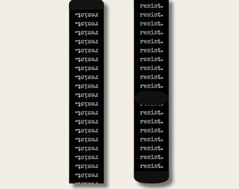 Retro widerstehen Text Socken, Unisex, Aktivist Geschenk, Socken für Menschenrechtaussage, Empowerment Retro Schrift Socken Feminismus Geschenk