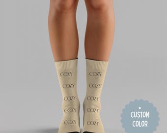 Calcetines minimalistas con texto acogedor, regalo unisex para ella, regalo para personas hogareñas, regalo para mamás primerizas, regalo para el autocuidado, calcetines estéticos neutros, Hygge