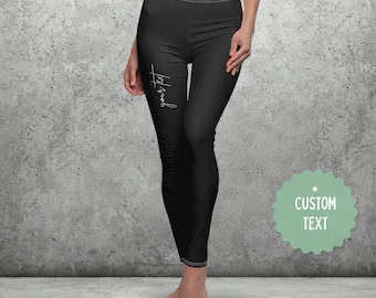 Leggings con texto personalizado, pantalones de yoga personalizados, añade tu nombre, cita o mensaje, regalo personalizado para ella, crea tus propios leggings