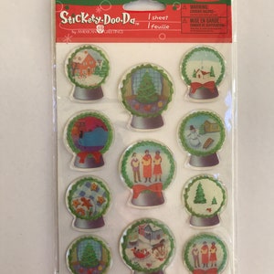Autocollants vintage de boule à neige Stickerdoodle