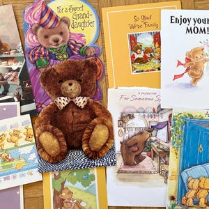 Éphémères ours vintage des années 90 pour le scrapbooking