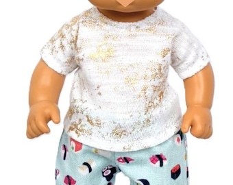 Knit t shirts made to fit the little 8 inch baby dolls