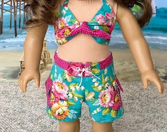 Reversible Bikini & Board Shorts for 18 Inch Dolls
