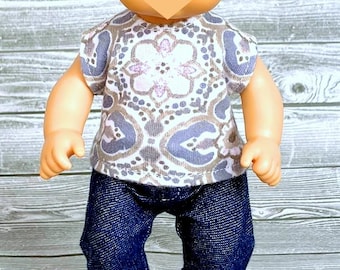 Knit t shirts made to fit the little 8 inch baby dolls