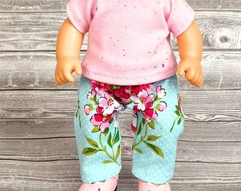Floral jeans made for the 8 inch little Baby dolls