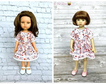 Strawberry print pink dress made to fit the 13" Paola Reina and Little Darling dolls