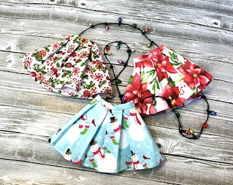 Christmas theme pleated skirts for Siblies Ruby Red dolls
