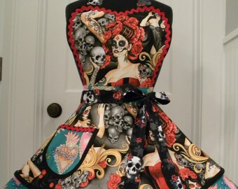 Womens Apron-Las Elegantes Folklorico Flounce Apron