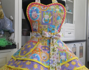 Womens Apron-Las Elegantes Folklorico Flounce Apron