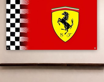 Ferrari F1 Flag | Scuderia Ferrari Formula 1 Wall Tapestry | Man Cave Dorm Room Decor | Ferrari Fan Gift