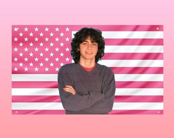 Adam Lamberg Pink US Flag | Gordo Lizzie McGuire Wall Tapestry | Vintage Y2K Dorm Room Decor | Lizzie McGuire Fan Gift