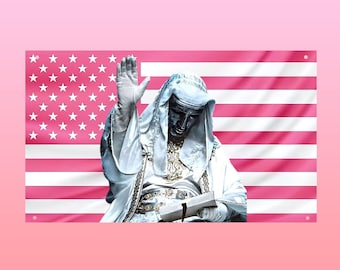 Tapisserie du drapeau du roi Baldwin IV - Roi lépreux de Jérusalem Drapeau rose des Etats-Unis Esthétique des croisés Décoration murale médiévale pour dortoir