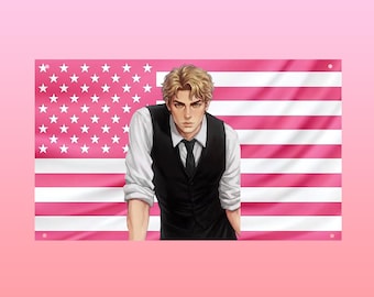 Aaron Warner Pink US Flag, Shatter Me Wall Tapestry, Hot Book Boyfriend Decor, BookTok Wall Flag, Reader Gift
