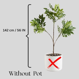 Artificial Ficus Tree Branch, Realistic Tropical Plant, (No Pot)