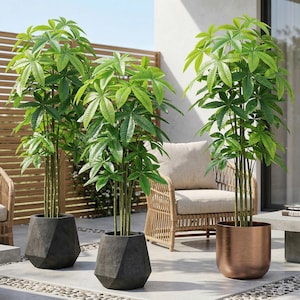 Artificial Money Tree Plant – Faux Pachira Aquatica Indoor Greenery Decor (No Pot)