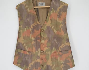 Vintage Neal & Palmer Jermyn Street London 100% Silk Longline Waistcoat Size 42
