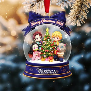 Personalized Slayer Demon Characters Acrylic Ornament, Gifts For Women Men, Anime Cartoon Fans Gifts, Christmas Hanging Decor