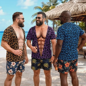 Camiseta personalizada com estampa divertida de leopardo para homens, presente ideal para férias de verão ou lembrança de aniversário.