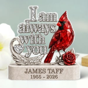 Personalized Cardinal Memorial Acrylic Block Plaque, Custom Sympathy Remembrance Gift