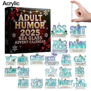 Adult Humor Advent Calendar, Gift For Women Men, Funny Sarcastic Gift, Meme Gifts, Humor Quotes Christmas Countdown Calendar