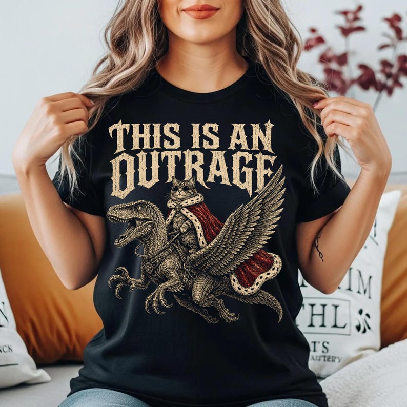 Cat Riding Dinosaur PNG, Medieval Meme Graphic, Vintage Fantasy Shirt ...