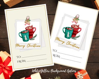 Printable Vintage Christmas Gift Tags, DIY Holiday Labels (Digital Download)