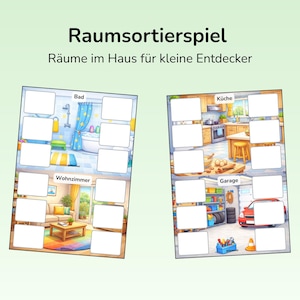 Sorteerspel 'Kamers in het huis' (PDF om te printen) | Kaartspel | Educatief spel voor kinderen vanaf 4 jaar | Lesmateriaal voor kleuters/voorschoolse kinderen