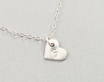 Personalized mom necklace with kids initials Sterling silver heart charm Mother jewelry Gift for new mom