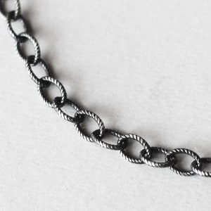 Thick chain link necklace Oxidized sterling silver chain necklace for men, women Long, short Textured rustic 15 20 24 30 32 34 36 inch 38&quot;