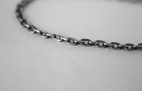 Thick Heavy Chain Necklace Oxidized 