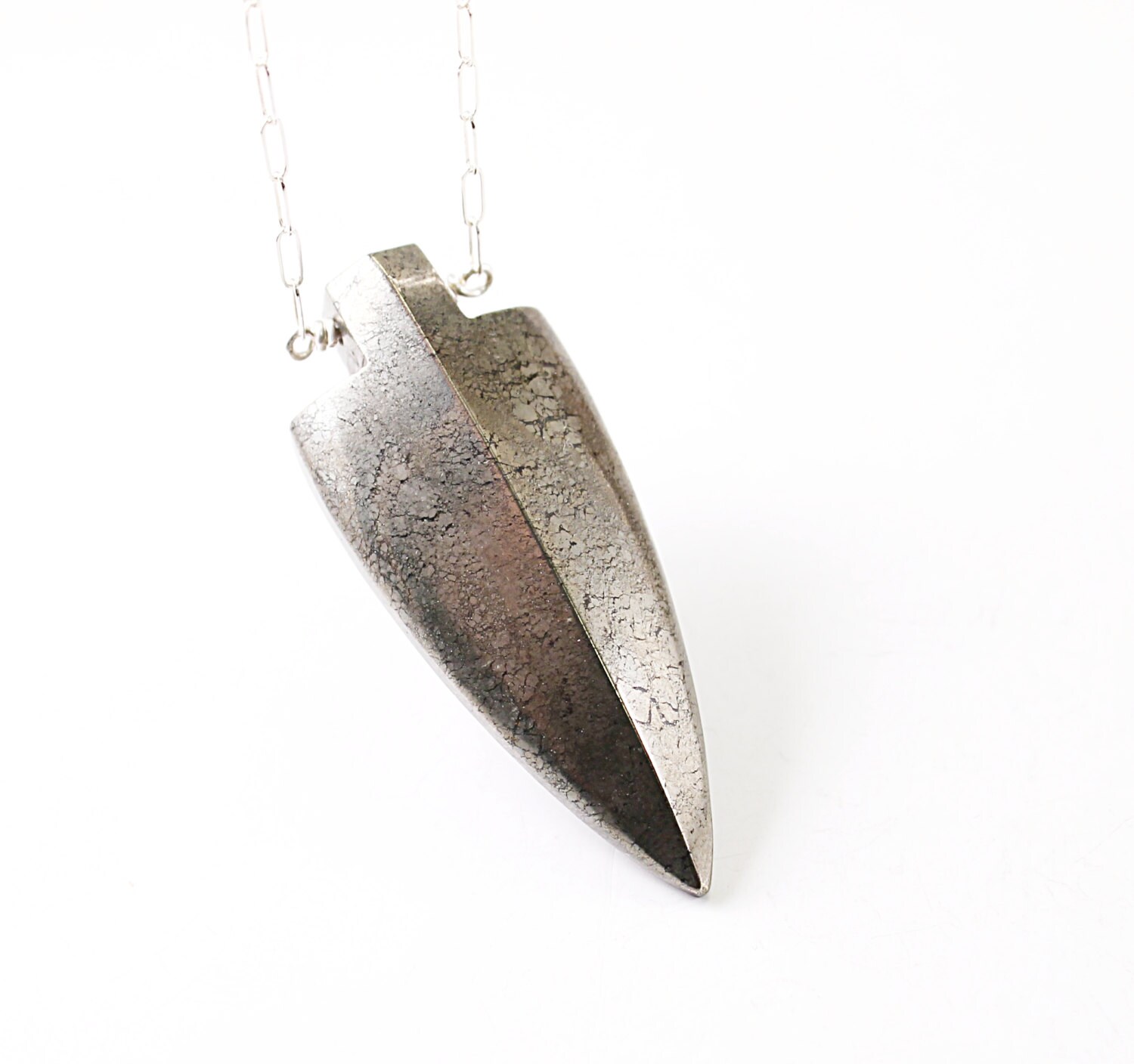 Mens necklace silver jewelry arrow blade metallic necklace Etsy